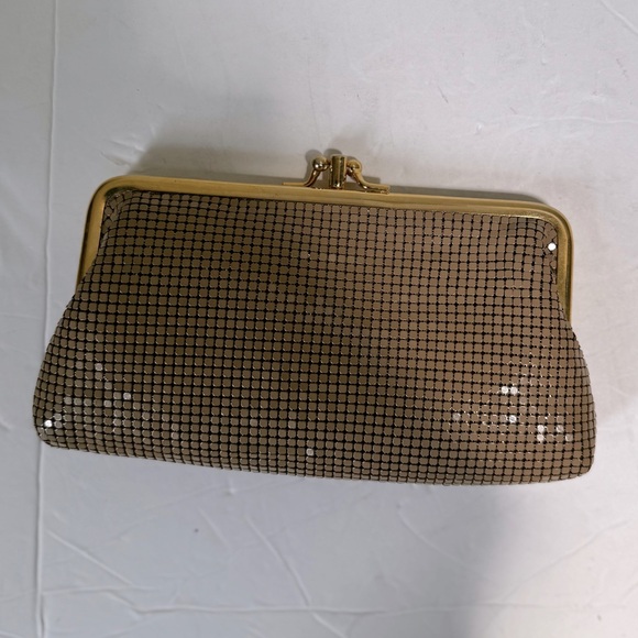 Bueno Vintage 80s Metal Mesh KissLock Clutch Bag 3 Section Makeup Formal Neutral - Picture 9 of 15